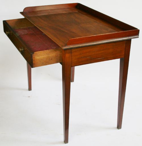 GEORGE 111 MAHOGANY 1 DRAWER SIDE TABLE ON SQUARE TAPERED LEGS - ADDITIONAL PHOTO 2