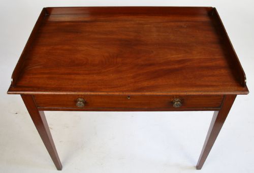 GEORGE 111 MAHOGANY 1 DRAWER SIDE TABLE ON SQUARE TAPERED LEGS - ADDITIONAL PHOTO 3