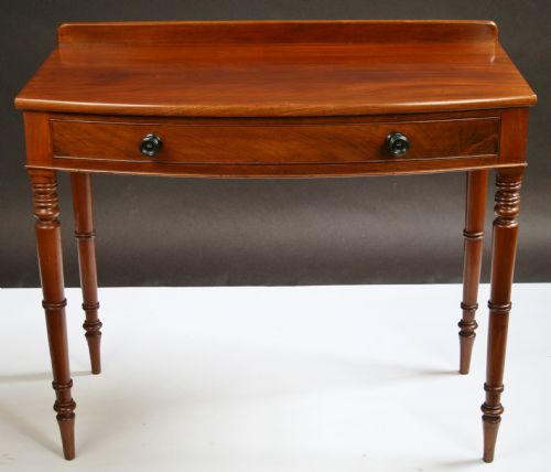 George 1v Mahogany Single Drawer Bow Front Side Table.