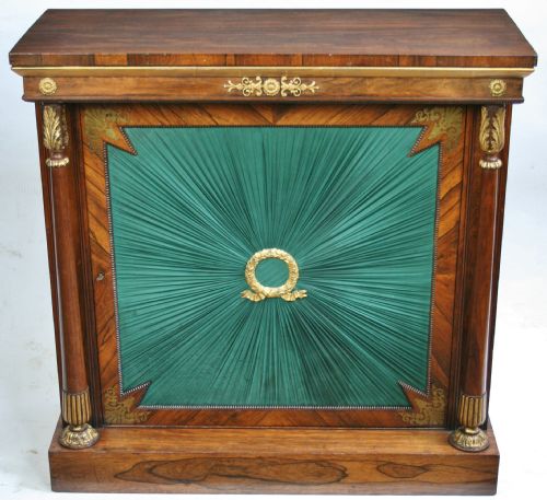 Regency Rosewood Gilt Decorated Single Door Cabinet.
