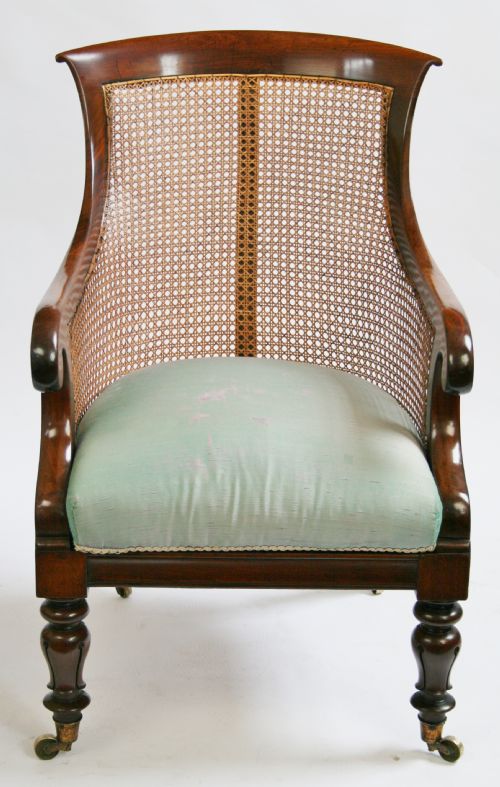 William 1v Mahogany Bergere Tub Armchair.