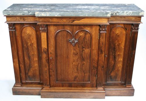 William 1v Rosewood 3 Door Breakfront Side Cabinet