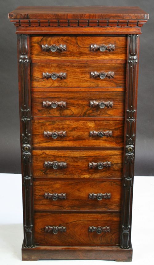 Fine Quality William 1v Rosewood Secretaire Wellington Chest.