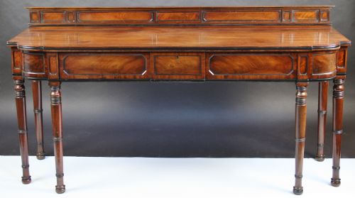 George 1v Mahogany Shaped Front Serving Console Table with 3 Drawers.