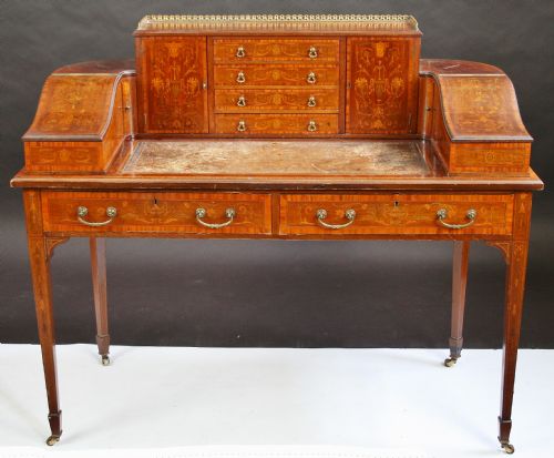 Edwardian Inlaid Mahogany 'Carlton House' Desk.