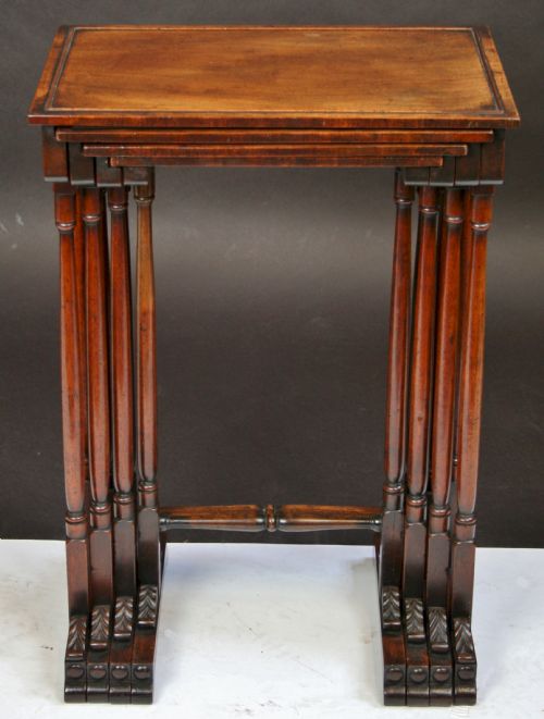 A Fine Set of 4 Regency Mahogany Nest of Tables.