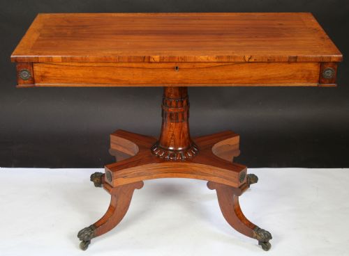 Regency Rosewood Oblong 1 Drawer Centre Table.
