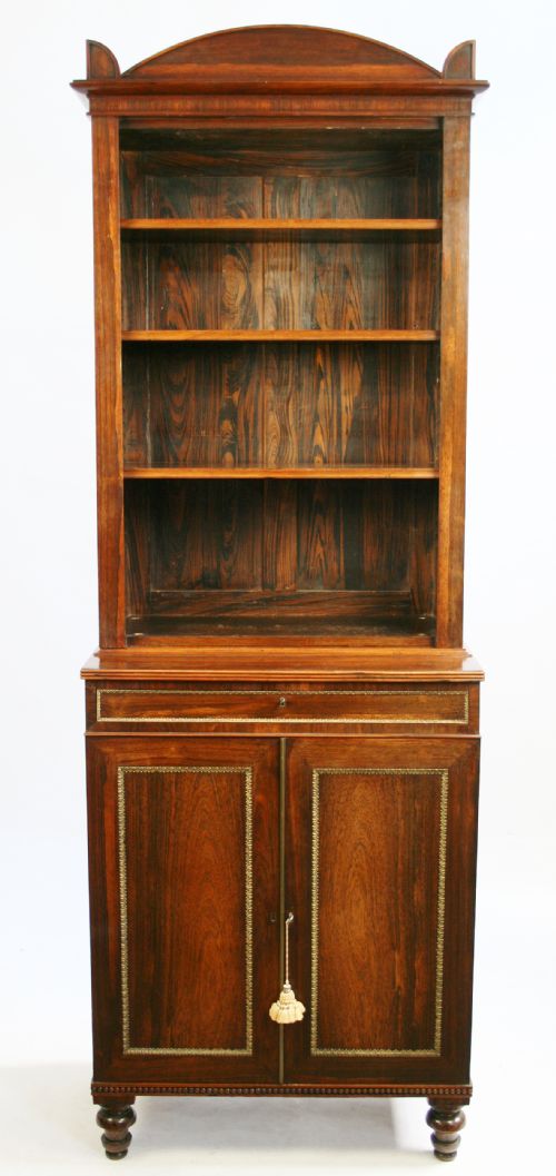 Fine Quality Regency Rosewood Open Top Cupboard Base Bookcase.