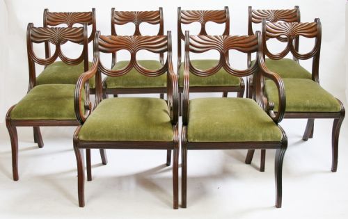 Good Quality Regency Mahogany Set of 6 & 2 Dining Chairs.
