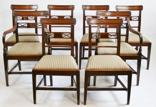 George 111 Mahogany Set of 6 & 2 Dining Chairs.