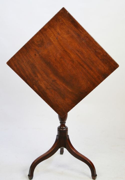 George 111 Mahogany Square Tilt Top Tripod Table.