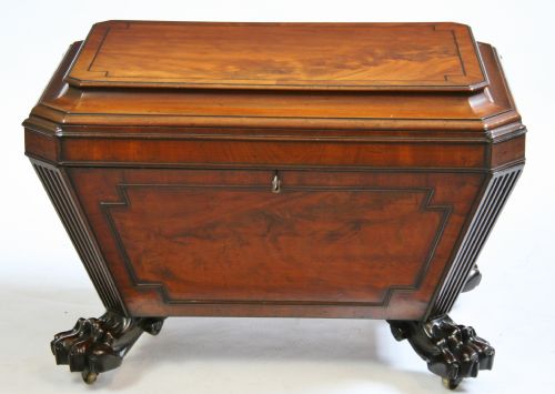 George 1v Figured Mahogany Sacophagus Wine Cooler