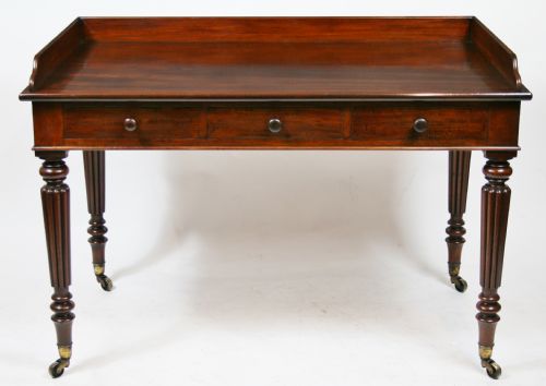 William1v Mahogany 3 Drawer Table by Gillows.
