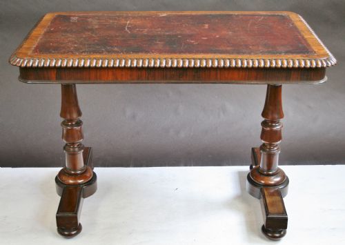 William IV Rosewood End Support Writing Table in the Manner of Gillows
