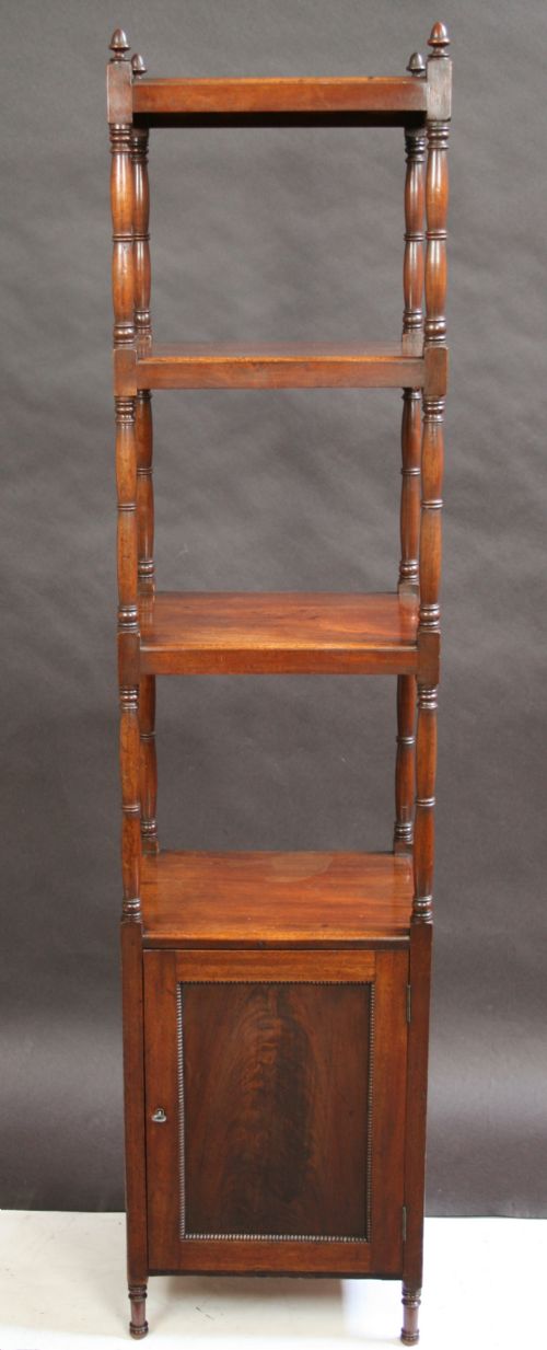 George 1v Mahogany Cupboard Base 4 Tier Whatnot