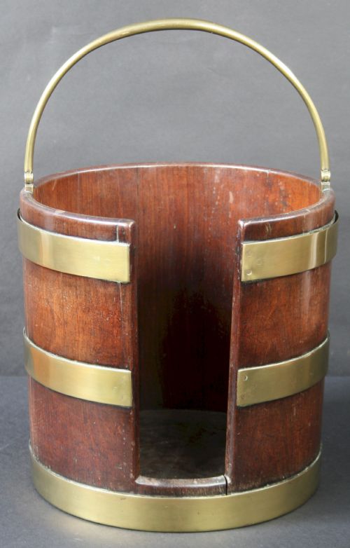 George III Mahogany Brass Bound Plate Bucket