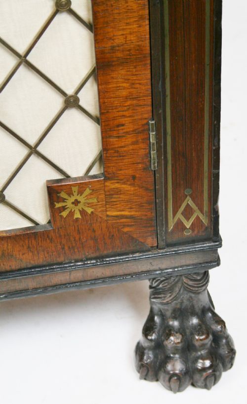REGENCY BRASS INLAID ROSEWOOD WATERFALL BOOKCASE - ADDITIONAL PHOTO 4