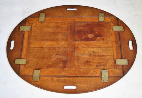 George 111 Mahogany Oval Butlers Tray with Drop Down Sides