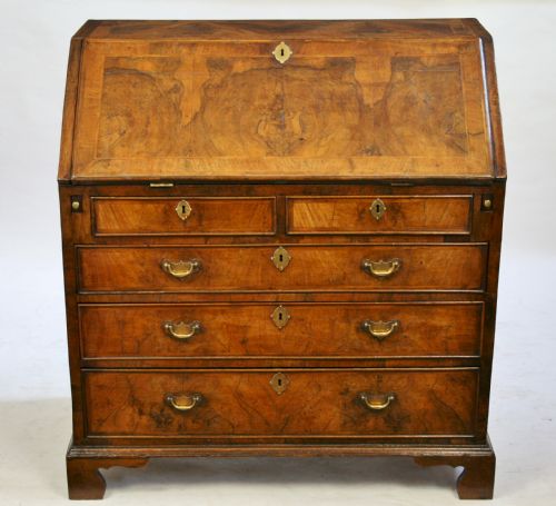 18c Figured Walnut Herringbone Banded Bureau