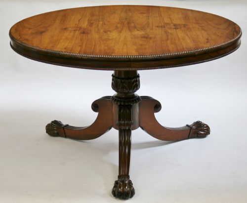 George 1v Rosewood Round Pedestal Centre Table