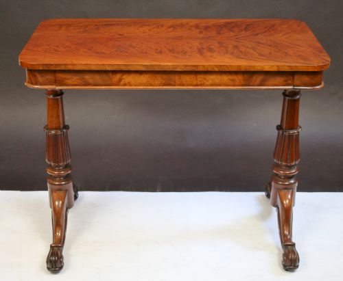 William 1v Mahogany End Support 1 Drawer Table