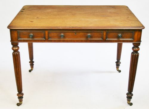 William 1v Mahogany Freestanding 3 Drawer Writing Table