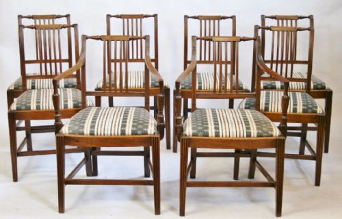Fine George 111 Mahogany Set of 8 ( 6&2 ) Dining Chairs