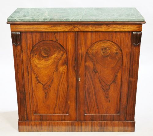 William 1v Rosewood Marble Top 2 Door Side Cupboard