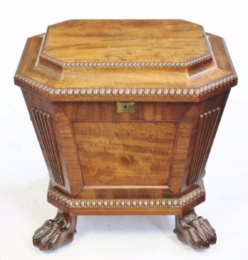 Fine Regency Mahogany Small Sarcophagus Wine Cooler