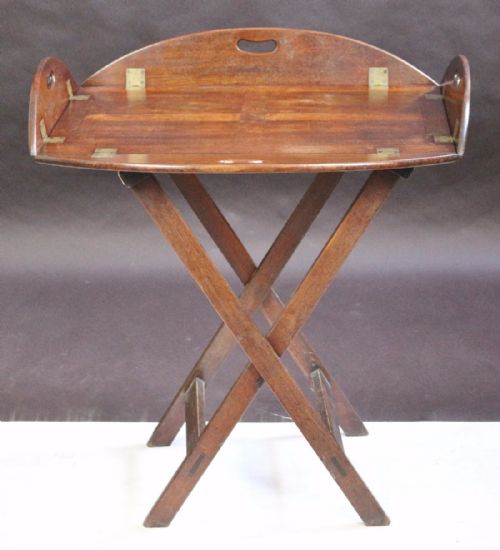 George 111 Mahogany Oval Butlers Tray with Drop Down Sides