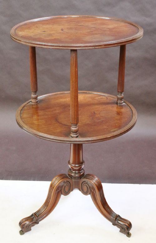 George 1v Mahogany 2 Tier Circular Pedestal Dumb Waiter