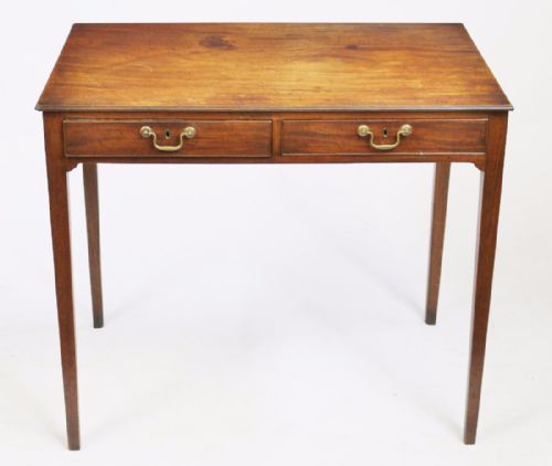 George 111 Mahogany 2 Drawer Side Table