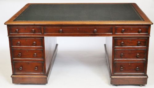 Victorian Mahogany 3 Part Partners Desk