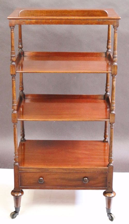 George 1v Mahogany 4 Tier Whatnot Having Adjustable Reading Slope