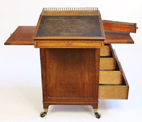 FINE REGENCY MAHOGANY SLIDING TOP DAVENPORT - ADDITIONAL PHOTO 2