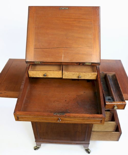 FINE REGENCY MAHOGANY SLIDING TOP DAVENPORT - ADDITIONAL PHOTO 4