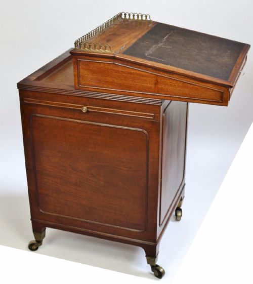 FINE REGENCY MAHOGANY SLIDING TOP DAVENPORT - ADDITIONAL PHOTO 5