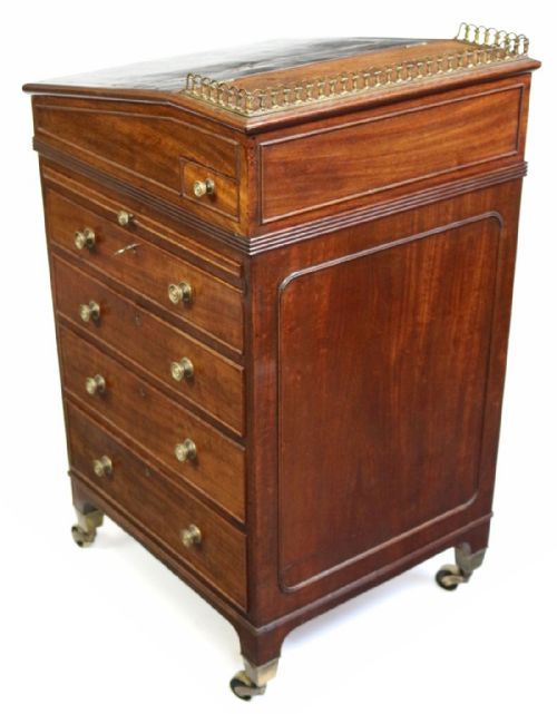 FINE REGENCY MAHOGANY SLIDING TOP DAVENPORT - ADDITIONAL PHOTO 6