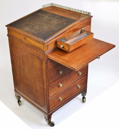 FINE REGENCY MAHOGANY SLIDING TOP DAVENPORT - ADDITIONAL PHOTO 9