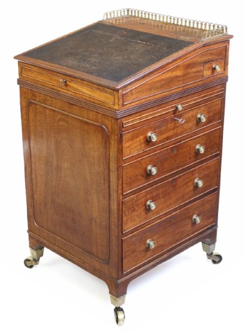FINE REGENCY MAHOGANY SLIDING TOP DAVENPORT - ADDITIONAL PHOTO 11