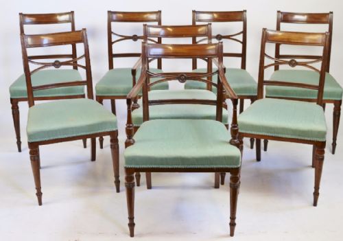 Regency Fine Mahogany Set of 6 & 2 Dining Chairs