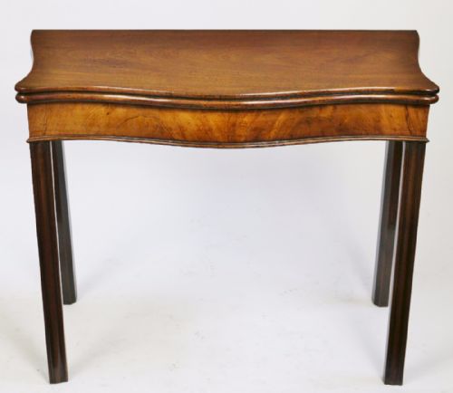 George 111 Mahogany Serpentine Card Table