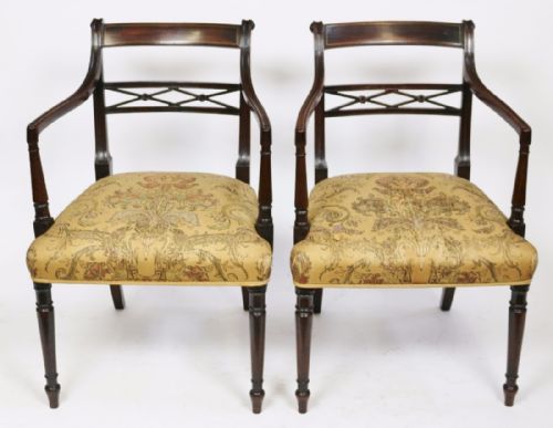 Regency Good Quality Mahogany Pair of Armchairs