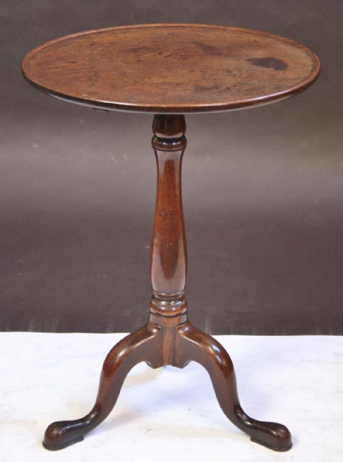 George 111 Mahogany Circular Dish Top Tripod Wine Table