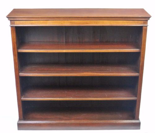 Edwardian Inlaid Mahogany Open Bookcase