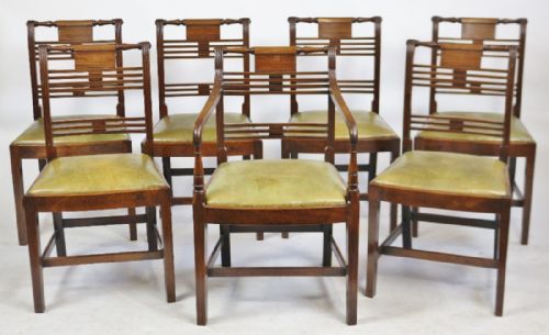 George 111 Mahogany Set of 6 & 1 Dining Chairs
