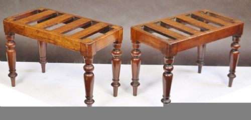 Early Victorian Mahogany Pair of Luggage Stools by J. Kendell & Co.