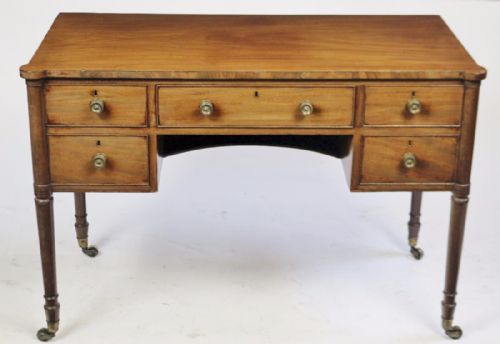 Regency Mahogany 5 Drawer Kneehole Side Dressing Table