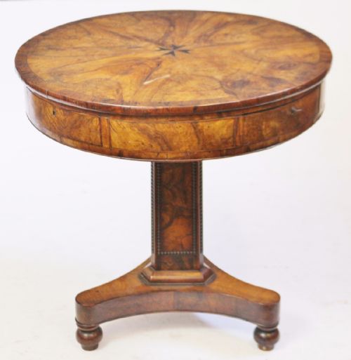 Early 19c Olive Wood Maltese Drum Table