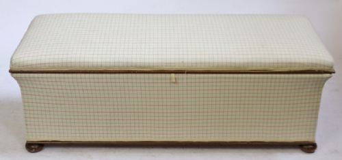 Victorian Mahogany Framed Upholstered Box Ottoman Seat